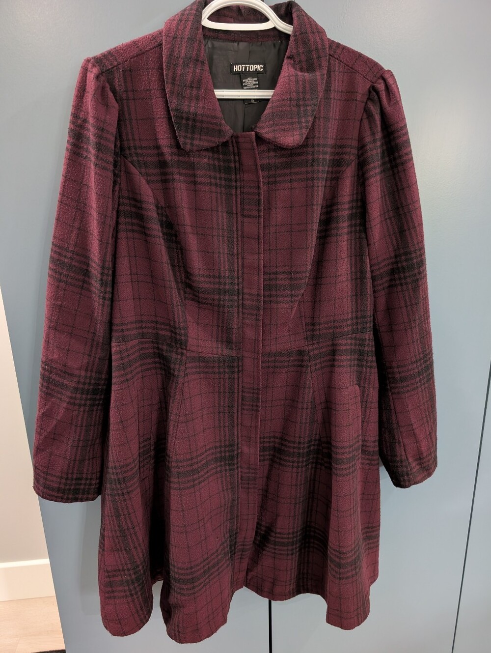 Hot Topic Maroon Plaid Jacket